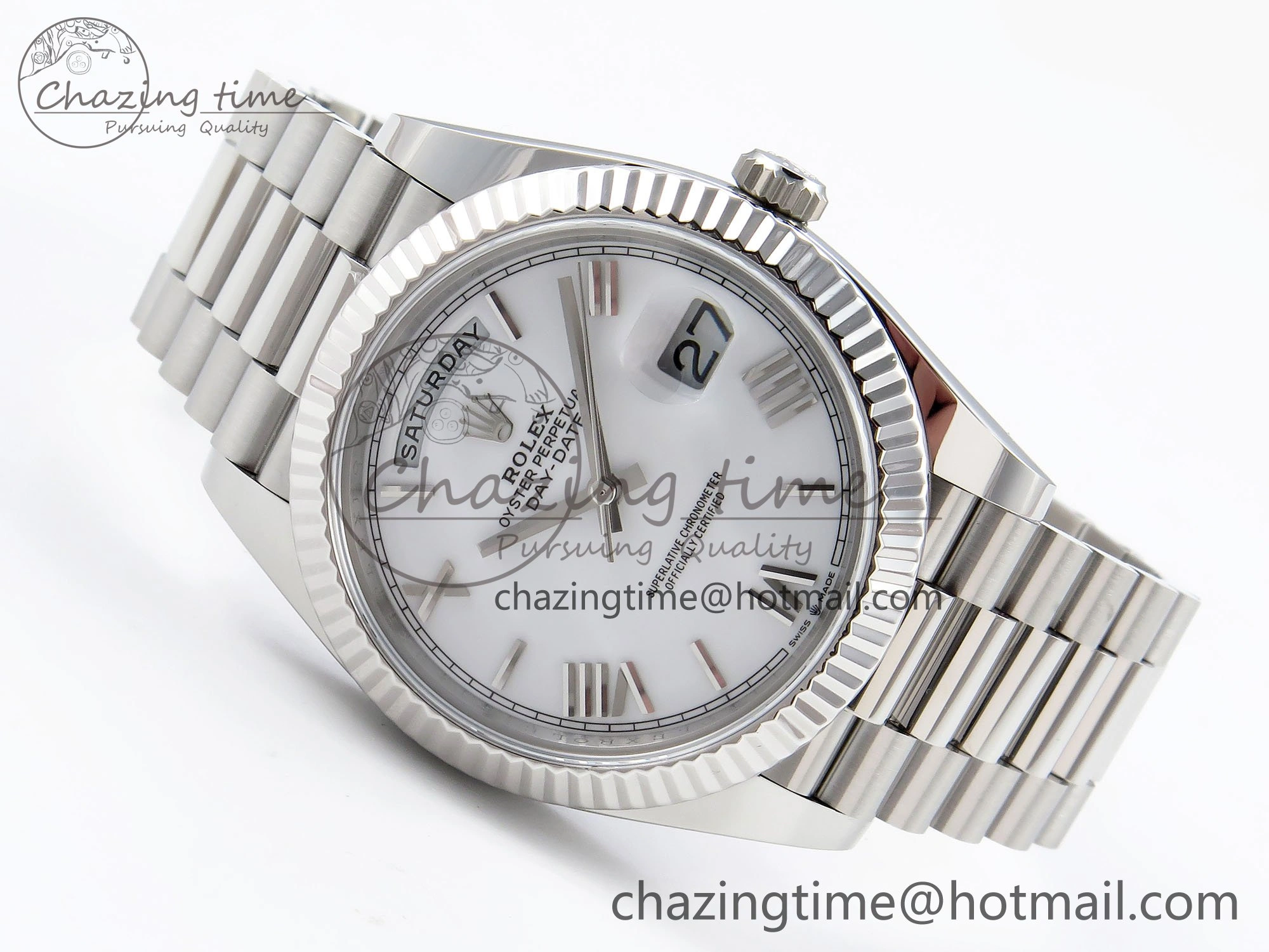 Day Date 40 SS 228239 ARF 1:1 Best Edition White Roman Dial on President Bracelet VR ComfortFit 1515