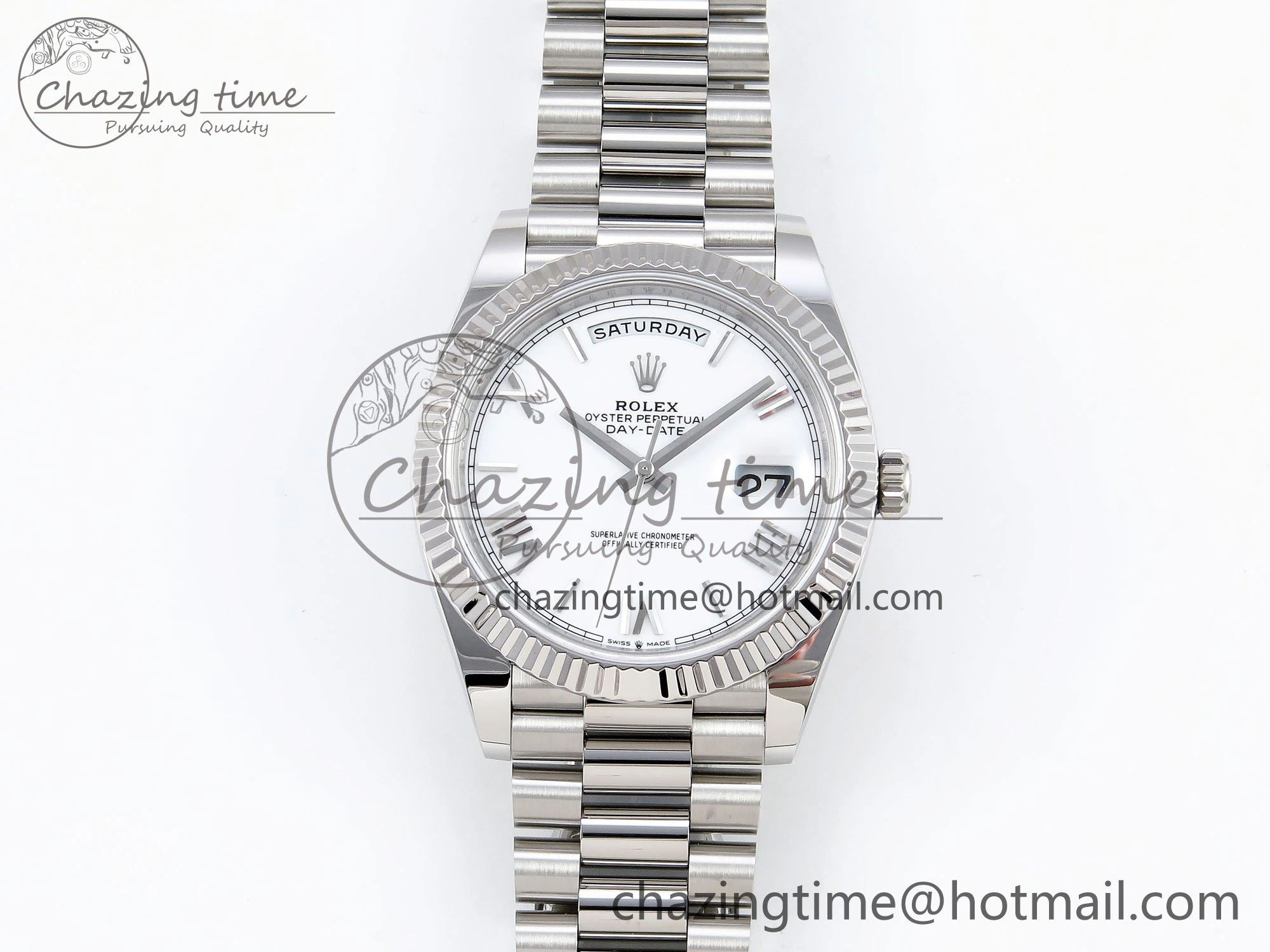 Day Date 40 SS 228239 ARF 1:1 Best Edition White Roman Dial on President Bracelet VR ComfortFit 1515