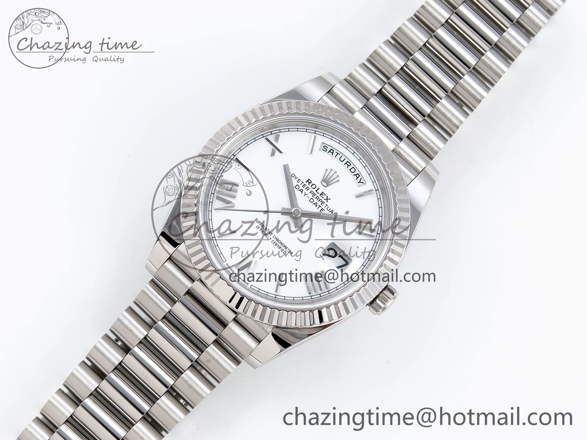Day Date 40 SS 228239 ARF 1:1 Best Edition White Roman Dial on President Bracelet VR ComfortFit 1515