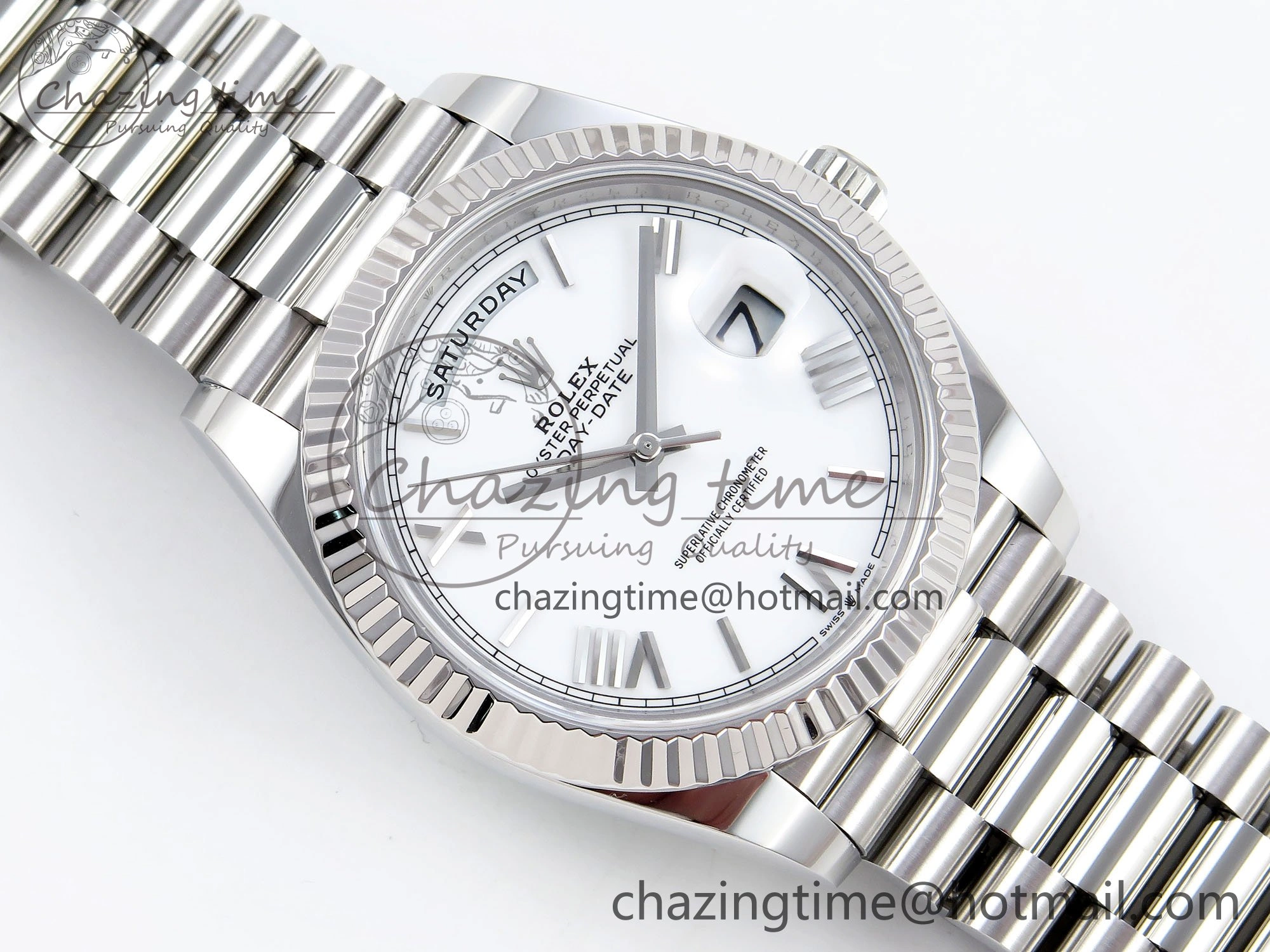 Day Date 40 SS 228239 ARF 1:1 Best Edition White Roman Dial on President Bracelet VR ComfortFit 1515