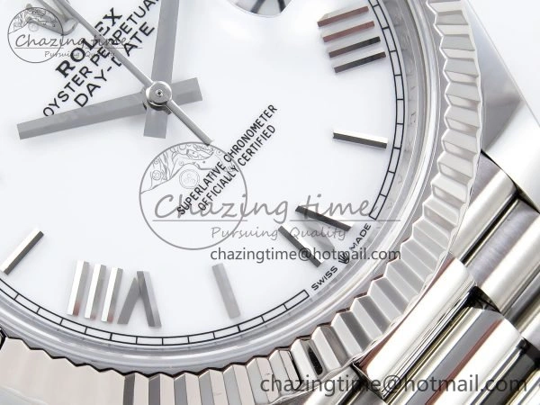 Day Date 40 SS 228239 ARF 1:1 Best Edition White Roman Dial on President Bracelet VR ComfortFit 1515