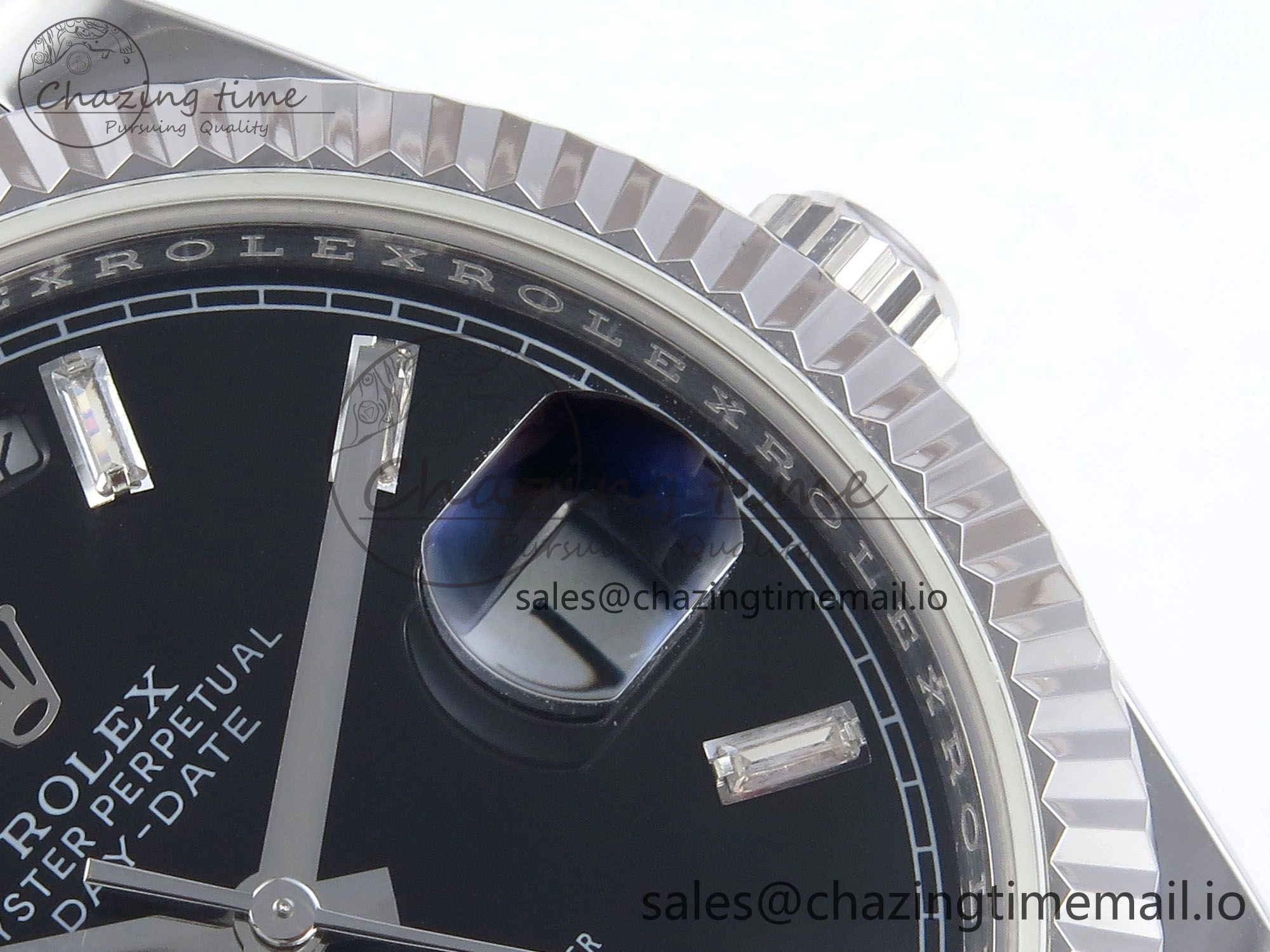 Vibrant Day Date 40 SS 228239 KF 1:1 Best Edition Black Crystal Dial on President Bracelet VR3255 (Gain Weight) 825