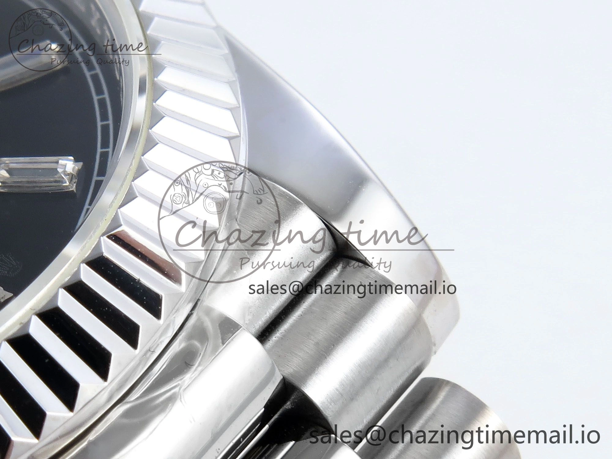 Vibrant Day Date 40 SS 228239 KF 1:1 Best Edition Black Crystal Dial on President Bracelet VR3255 (Gain Weight) 825