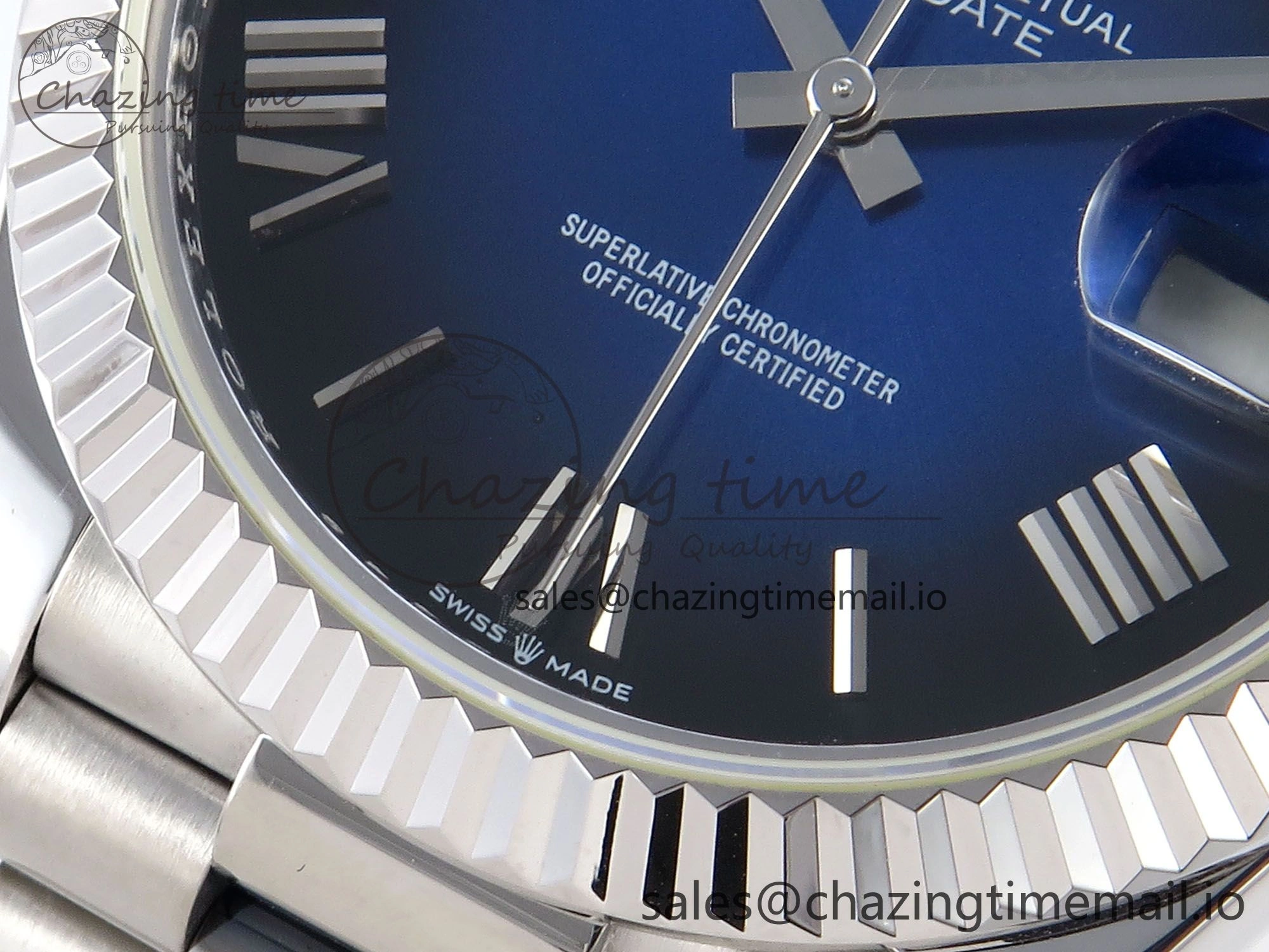 QuickDry Day Date 40 SS 228239 KF 1:1 Best Edition Blue Ombre Dial on President Bracelet VR3255 (Gain Weight) 831