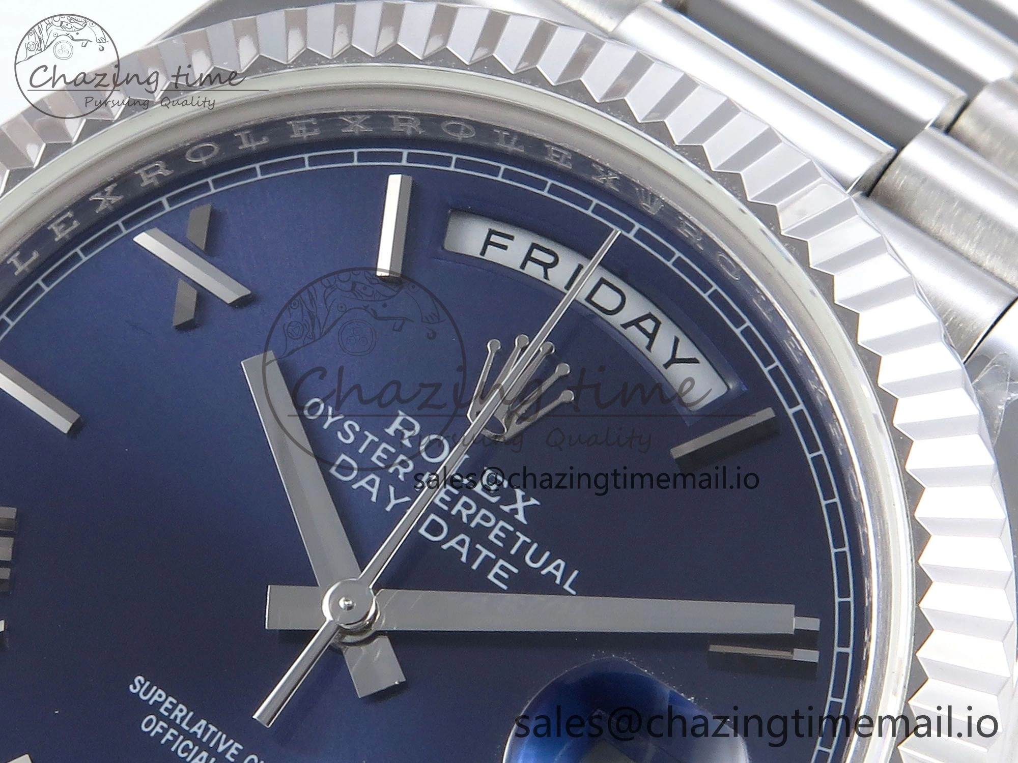 Trendy Day Date 40 SS 228239 KF 1:1 Best Edition Blue Roman Dial on President Bracelet VR3255 (Gain Weight) 824