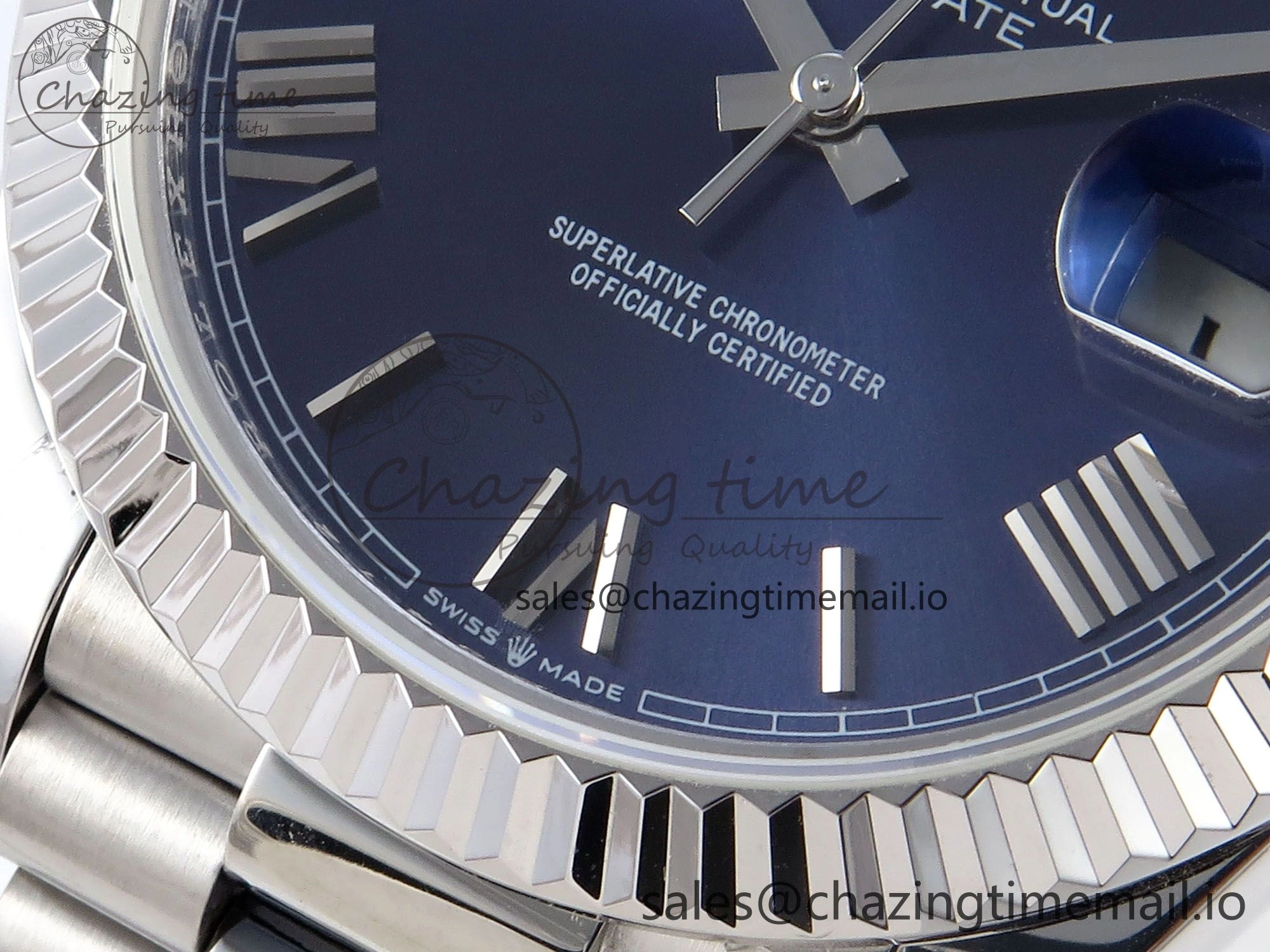 Trendy Day Date 40 SS 228239 KF 1:1 Best Edition Blue Roman Dial on President Bracelet VR3255 (Gain Weight) 824