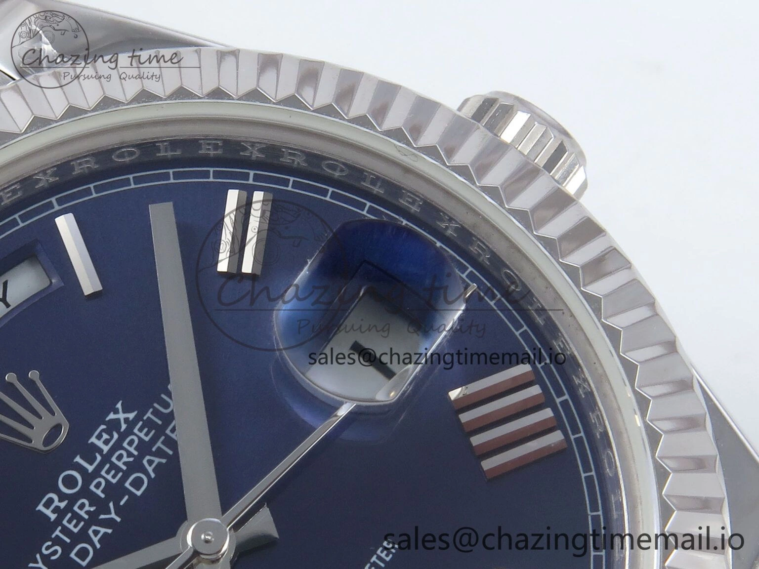 Trendy Day Date 40 SS 228239 KF 1:1 Best Edition Blue Roman Dial on President Bracelet VR3255 (Gain Weight) 824