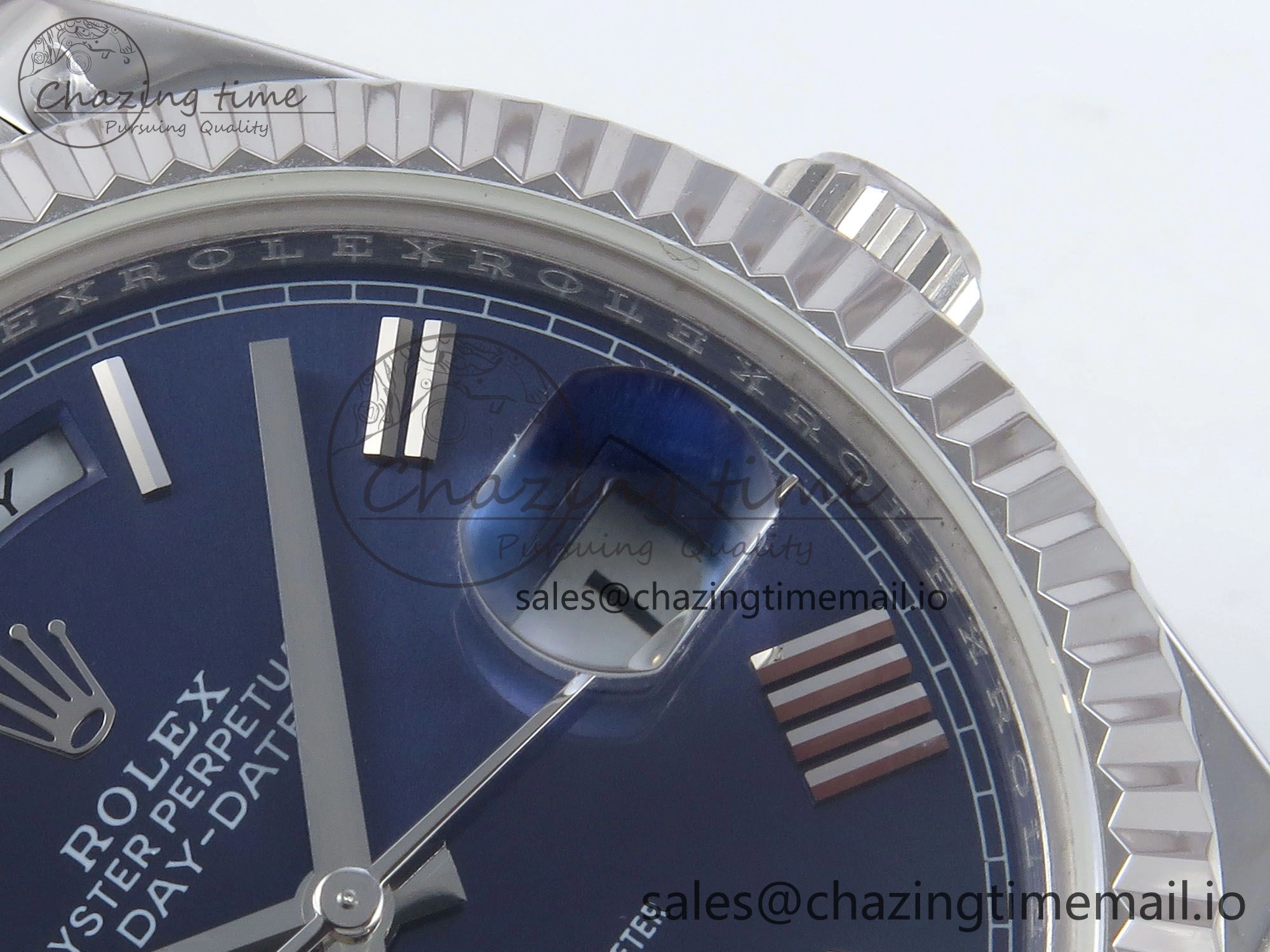 Trendy Day Date 40 SS 228239 KF 1:1 Best Edition Blue Roman Dial on President Bracelet VR3255 (Gain Weight) 824