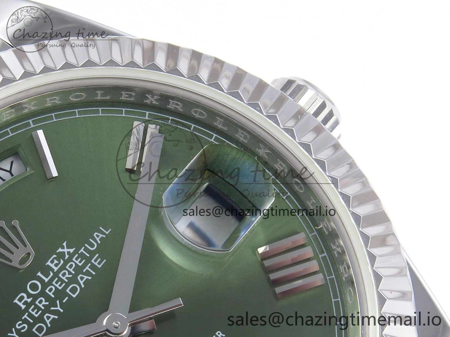 WaterResistant Day Date 40 SS 228239 KF 1:1 Best Edition Green Roman Dial on President Bracelet VR3255 (Gain Weight) 826