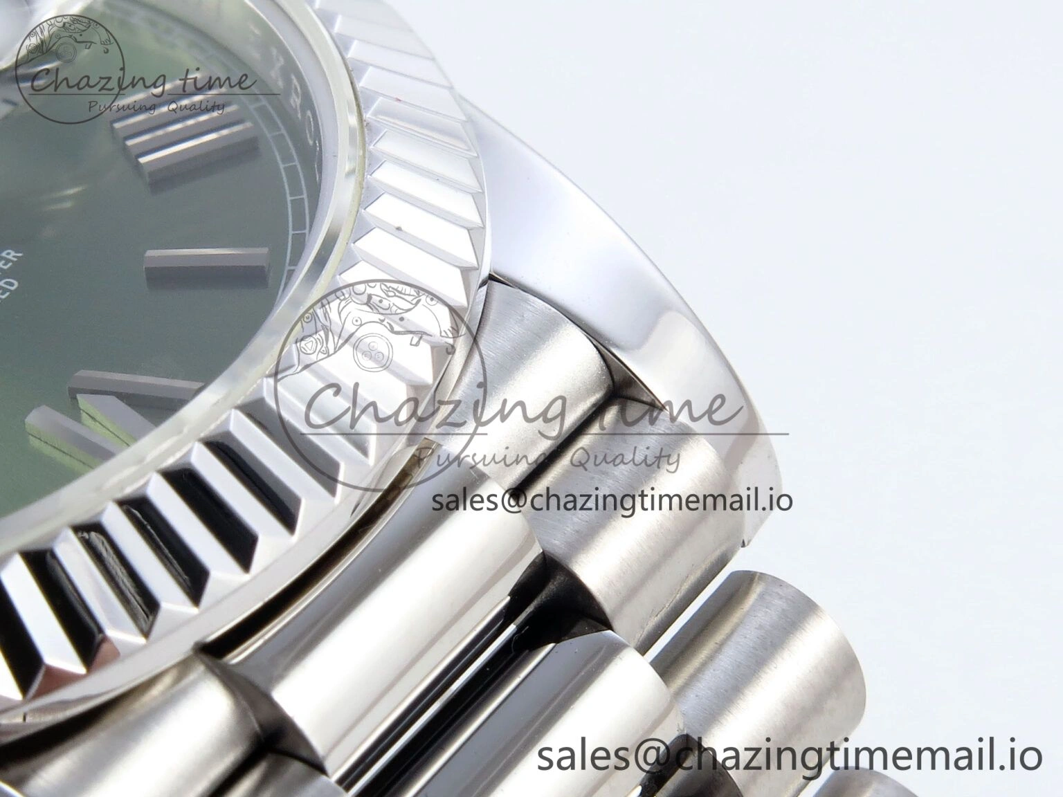 WaterResistant Day Date 40 SS 228239 KF 1:1 Best Edition Green Roman Dial on President Bracelet VR3255 (Gain Weight) 826