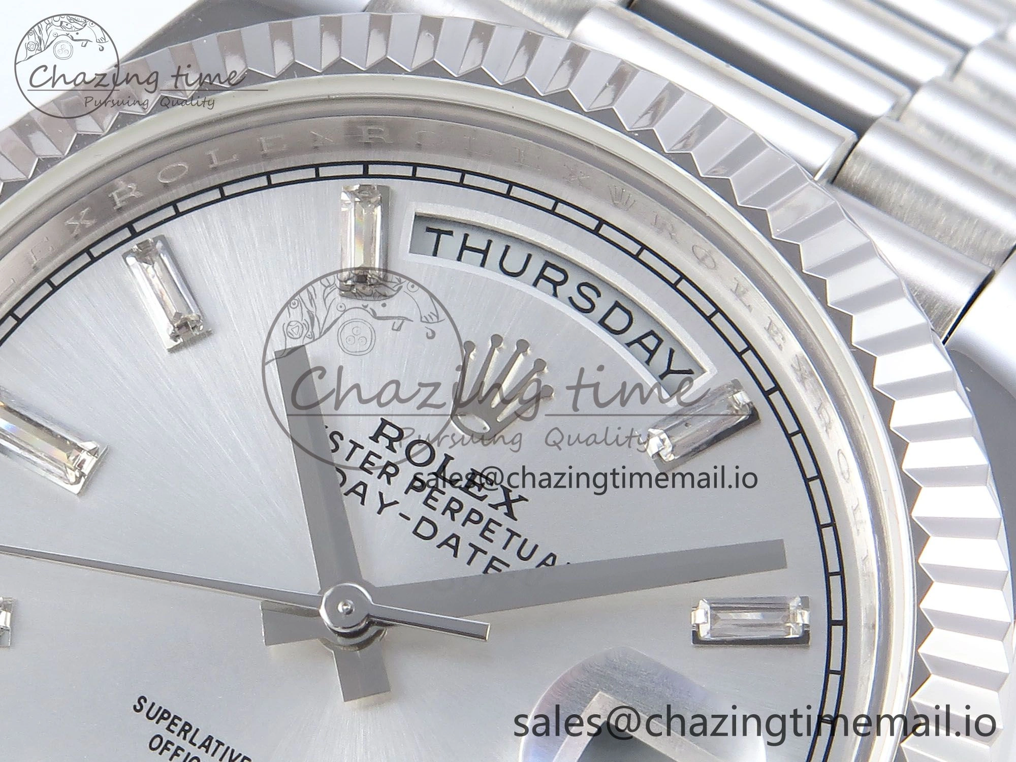 Day Date 40 SS 228239 KF 1:1 Best Edition Silver Crystal Dial on President Bracelet VR3255 (Gain Weight) BestValue 828