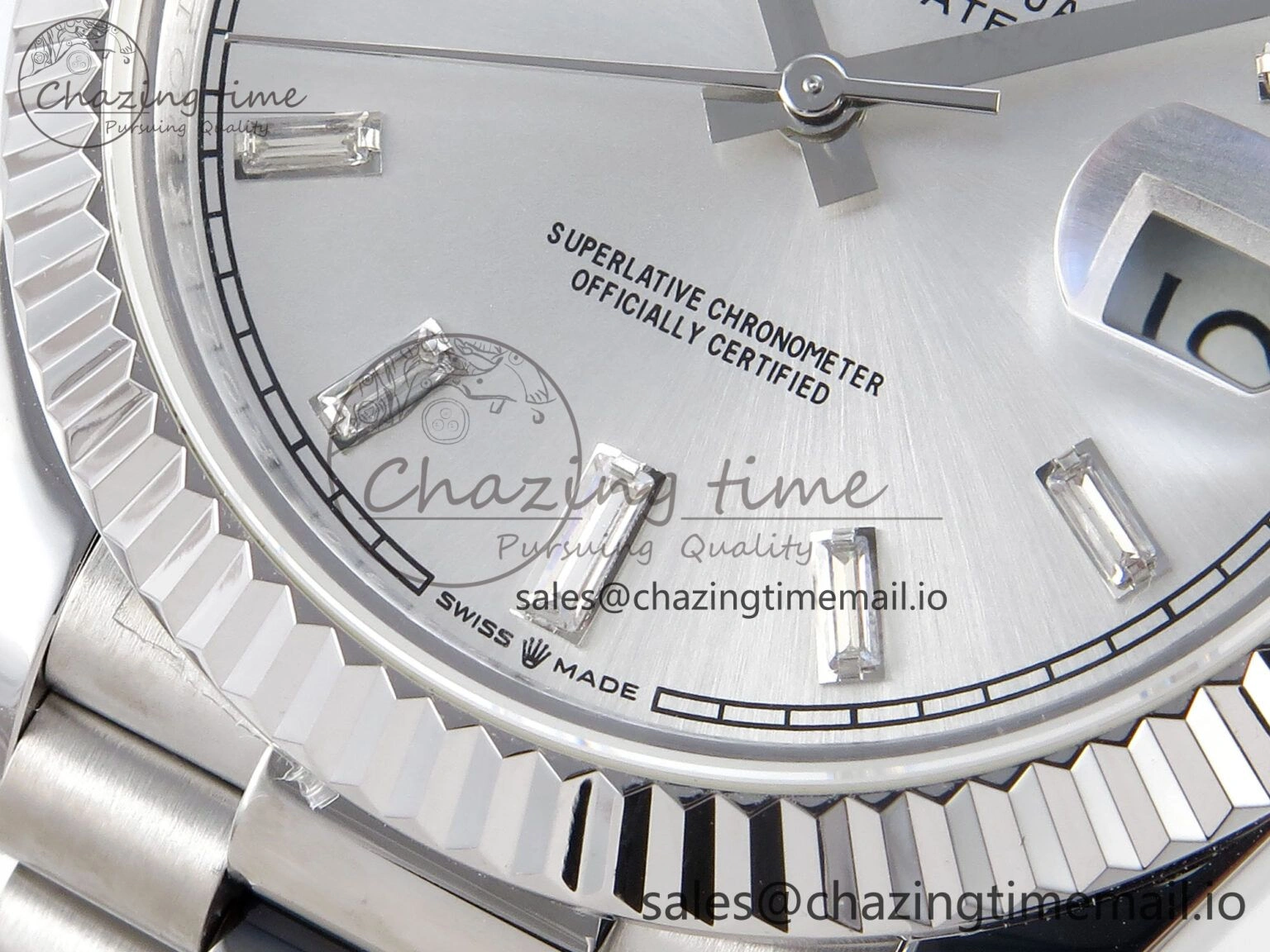 Day Date 40 SS 228239 KF 1:1 Best Edition Silver Crystal Dial on President Bracelet VR3255 (Gain Weight) BestValue 828
