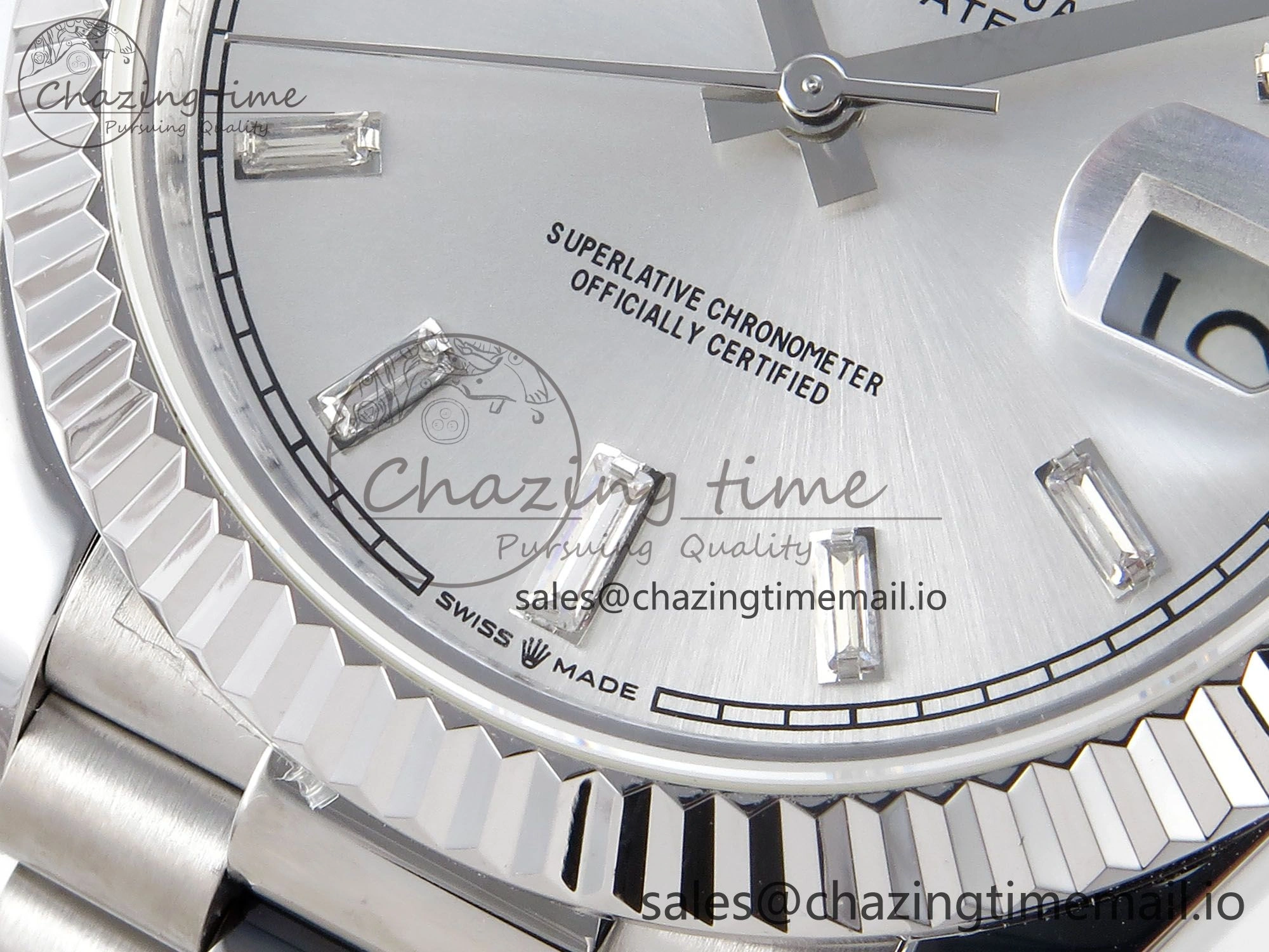 Day Date 40 SS 228239 KF 1:1 Best Edition Silver Crystal Dial on President Bracelet VR3255 (Gain Weight) BestValue 828