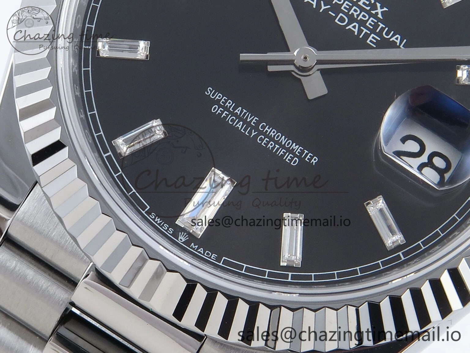 Soft Day Date 40 SS 228239 Noob 1:1 Best Edition Black Crystal Dial on President Bracelet A2836 (Gain Weight) 807