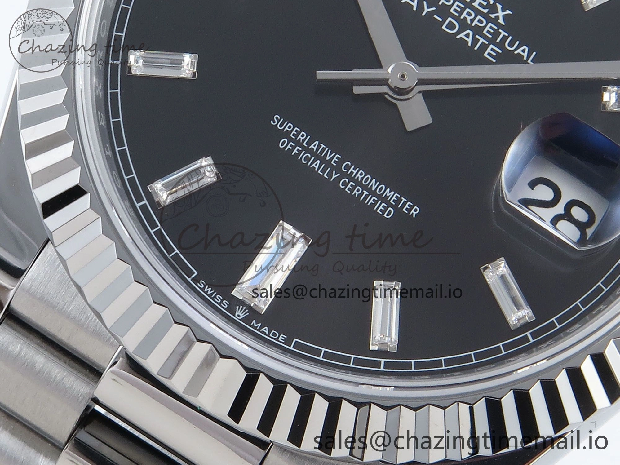 Soft Day Date 40 SS 228239 Noob 1:1 Best Edition Black Crystal Dial on President Bracelet A2836 (Gain Weight) 807