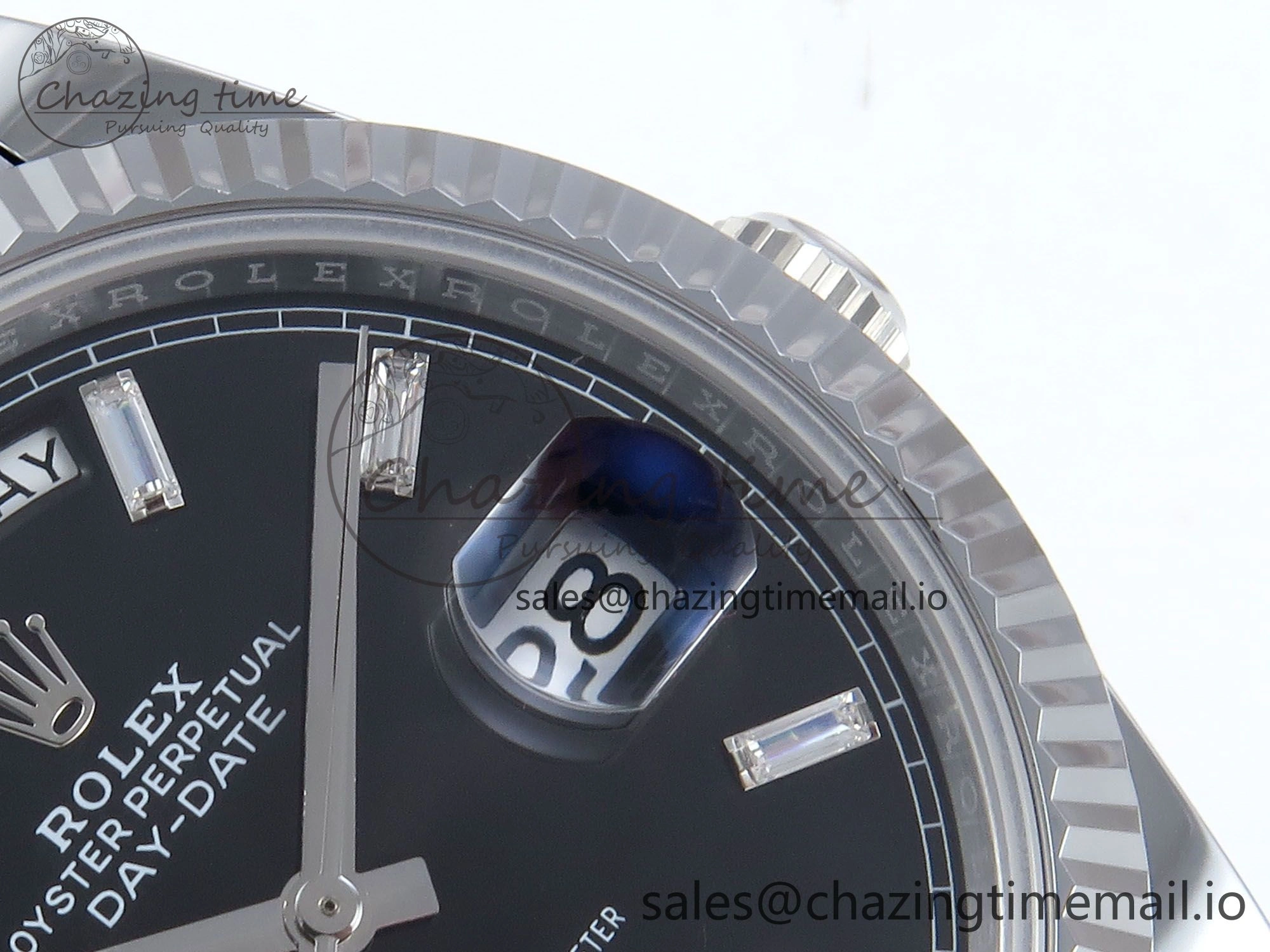 Soft Day Date 40 SS 228239 Noob 1:1 Best Edition Black Crystal Dial on President Bracelet A2836 (Gain Weight) 807