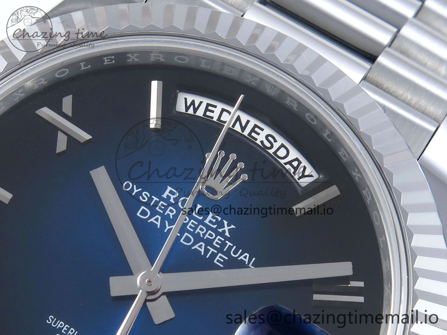FashionForward Day Date 40 SS 228239 Noob 1:1 Best Edition Blue Ombre Roman Dial on President Bracelet A2836 (Gain Weight) 811