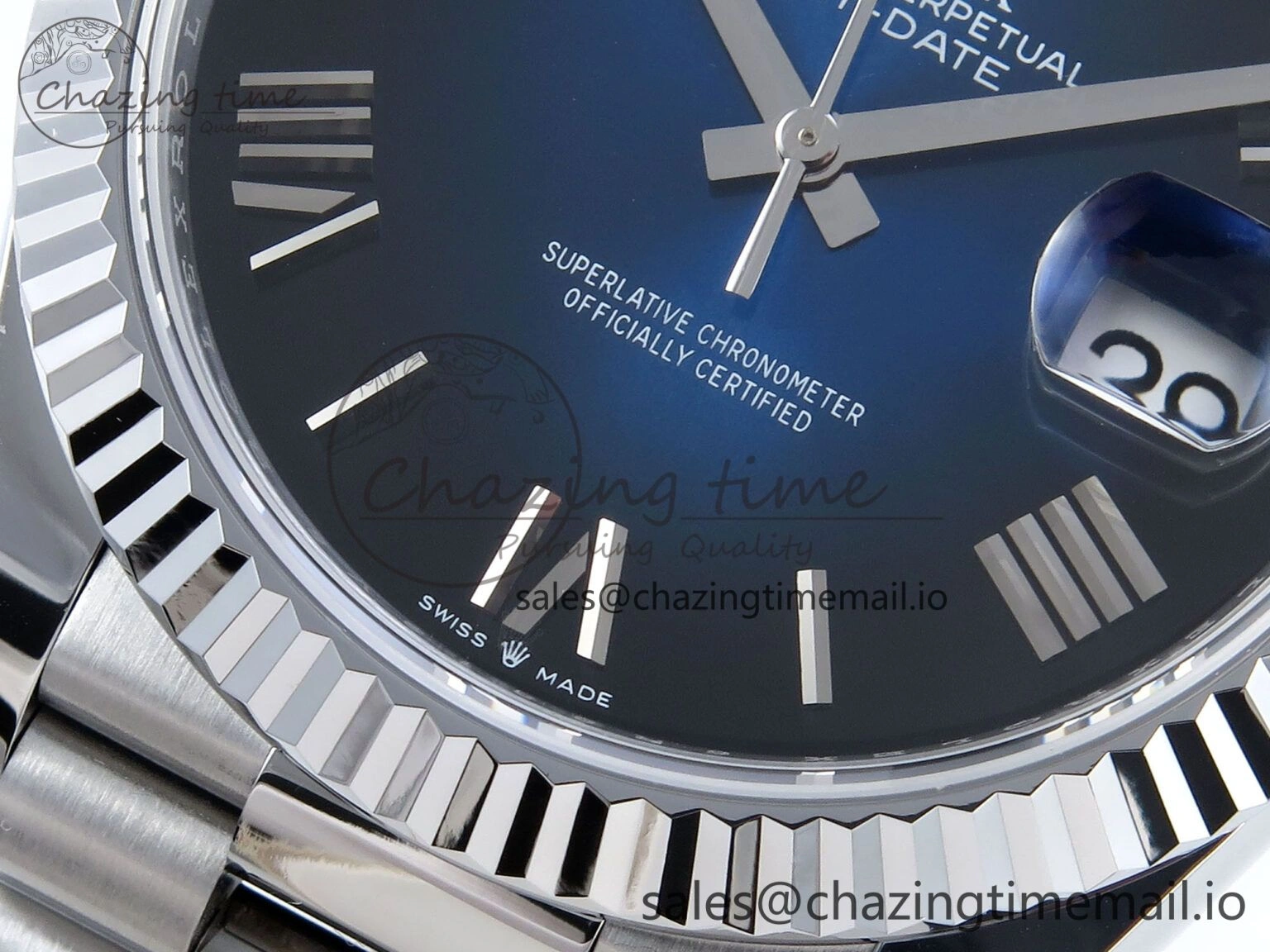 FashionForward Day Date 40 SS 228239 Noob 1:1 Best Edition Blue Ombre Roman Dial on President Bracelet A2836 (Gain Weight) 811