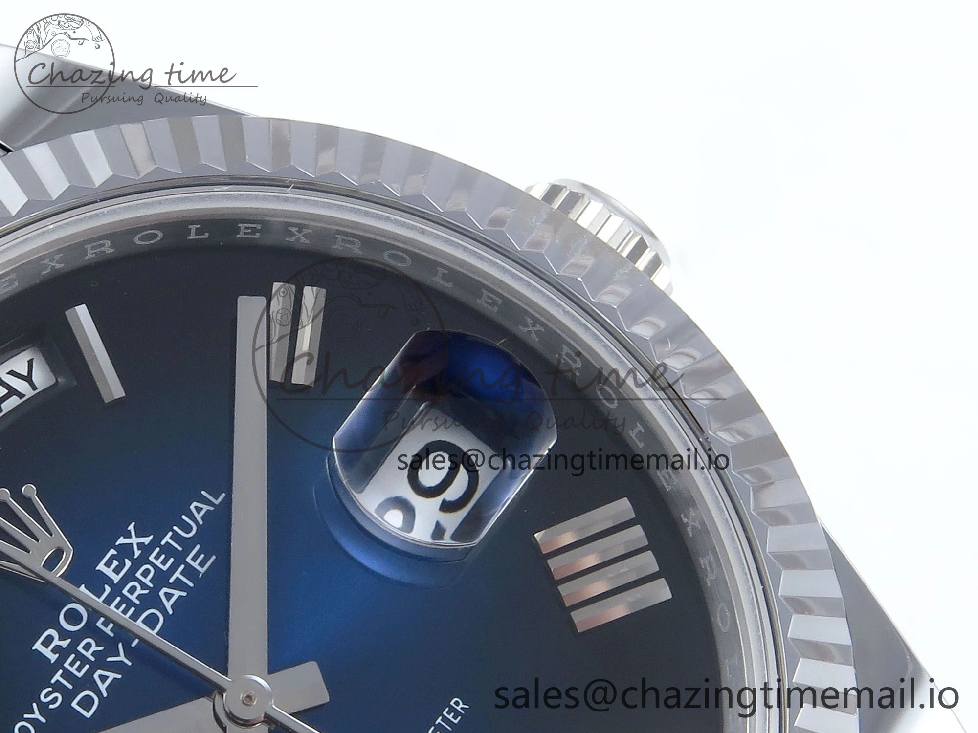 FashionForward Day Date 40 SS 228239 Noob 1:1 Best Edition Blue Ombre Roman Dial on President Bracelet A2836 (Gain Weight) 811