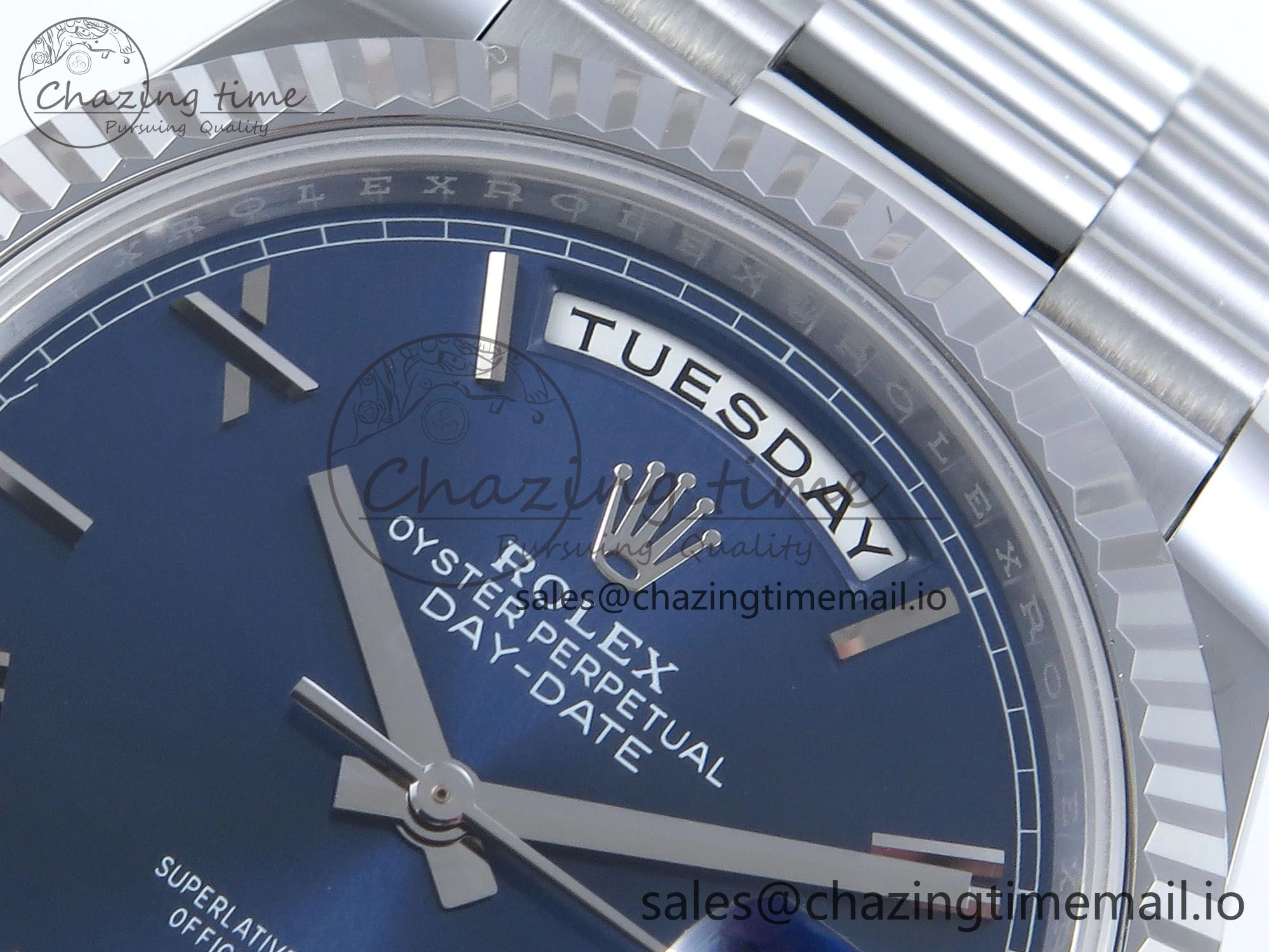 Day Date 40 SS 228239 Noob 1:1 Best Edition Blue Roman Dial on President Bracelet A2836 (Gain Weight) Stylish 812