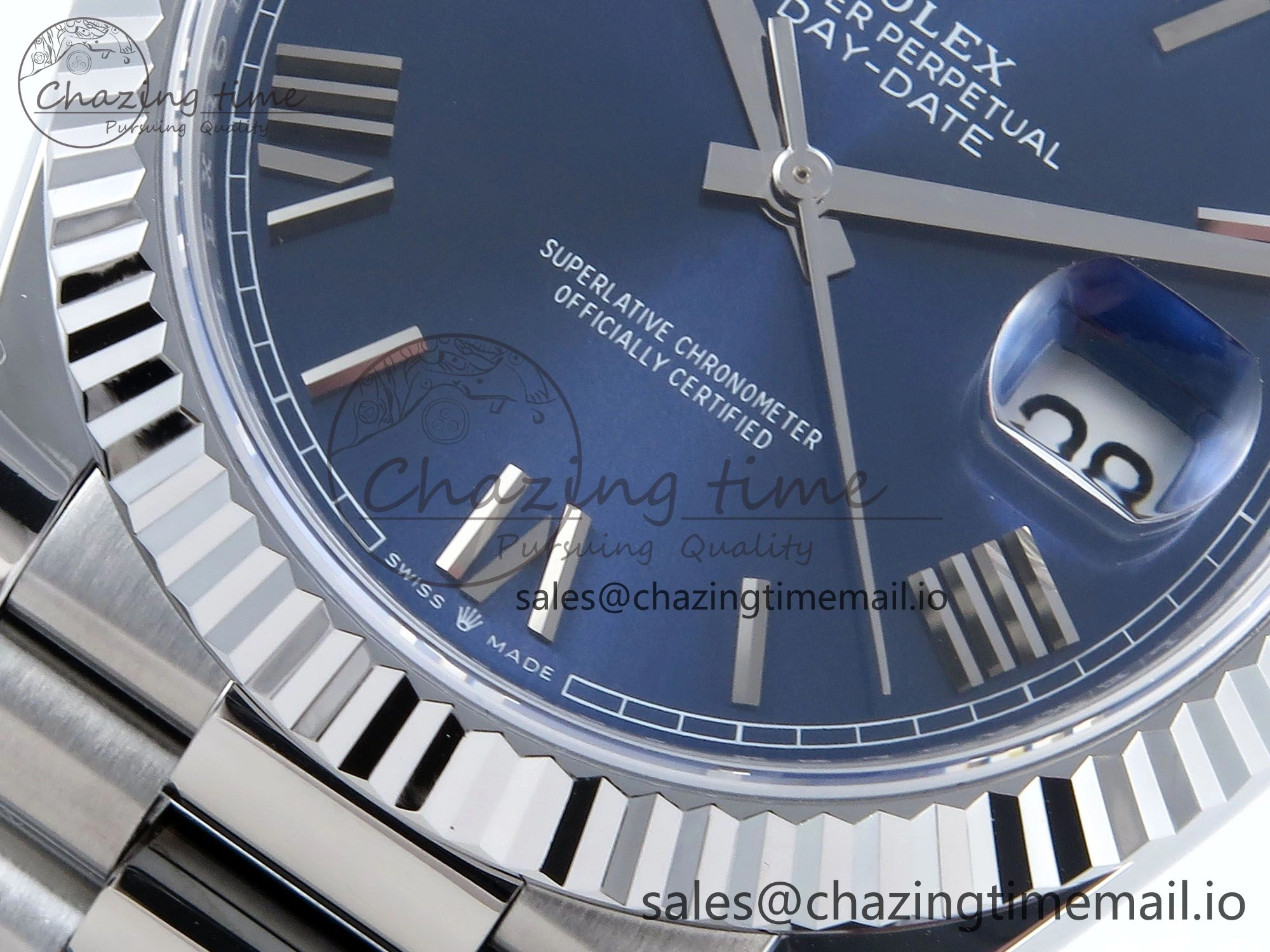 Day Date 40 SS 228239 Noob 1:1 Best Edition Blue Roman Dial on President Bracelet A2836 (Gain Weight) Stylish 812
