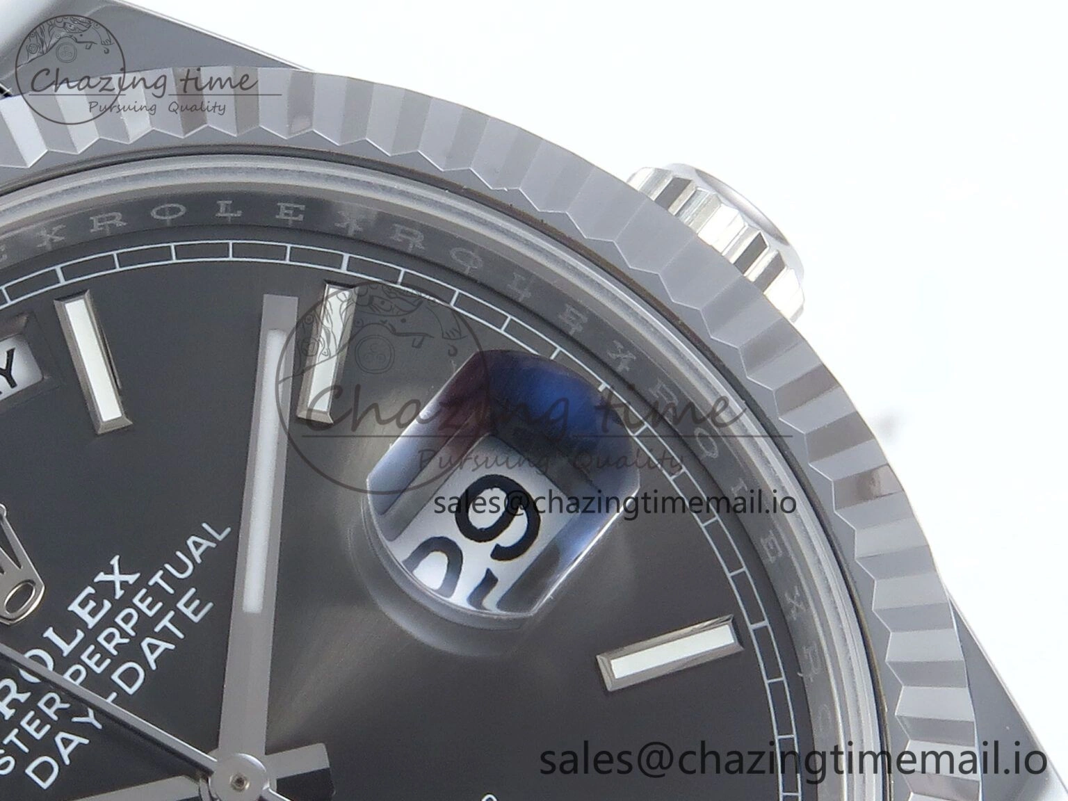 Breathable Day Date 40 SS 228239 Noob 1:1 Best Edition Gray Stick Dial on President Bracelet A2836 (Gain Weight) 806