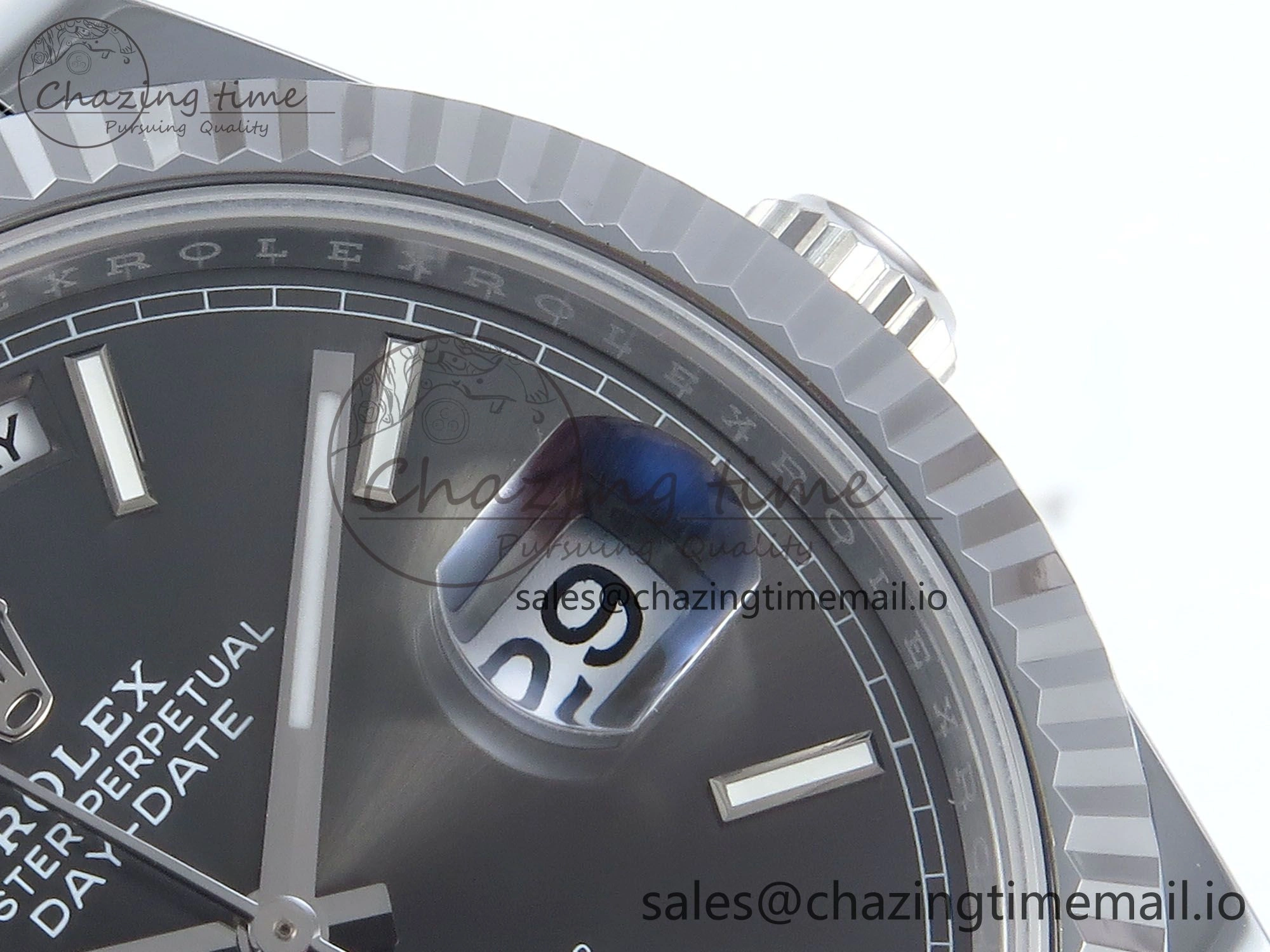 Breathable Day Date 40 SS 228239 Noob 1:1 Best Edition Gray Stick Dial on President Bracelet A2836 (Gain Weight) 806