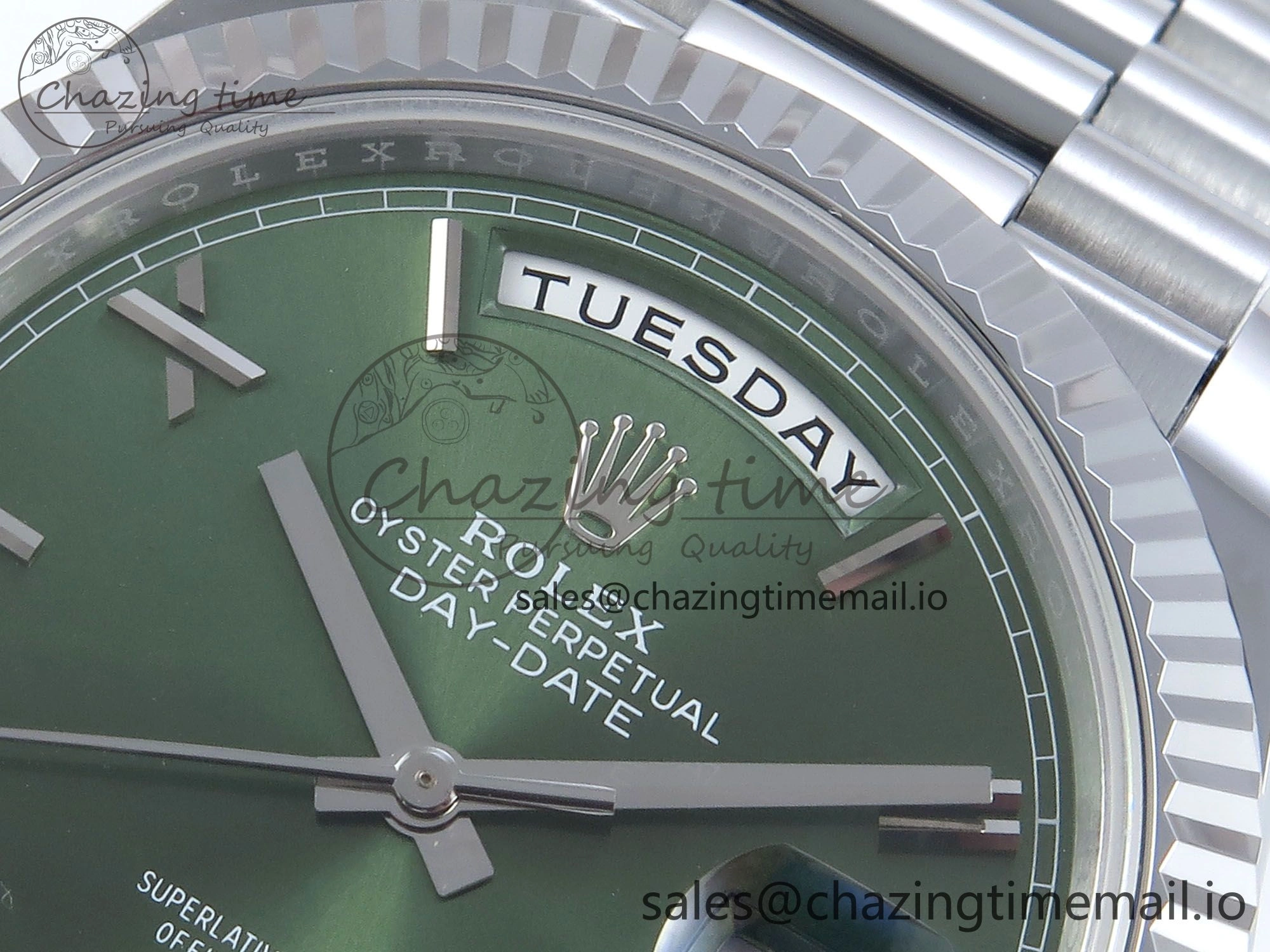 Lightweight Day Date 40 SS 228239 Noob 1:1 Best Edition Green Roman Dial on President Bracelet A2836 (Gain Weight) 810