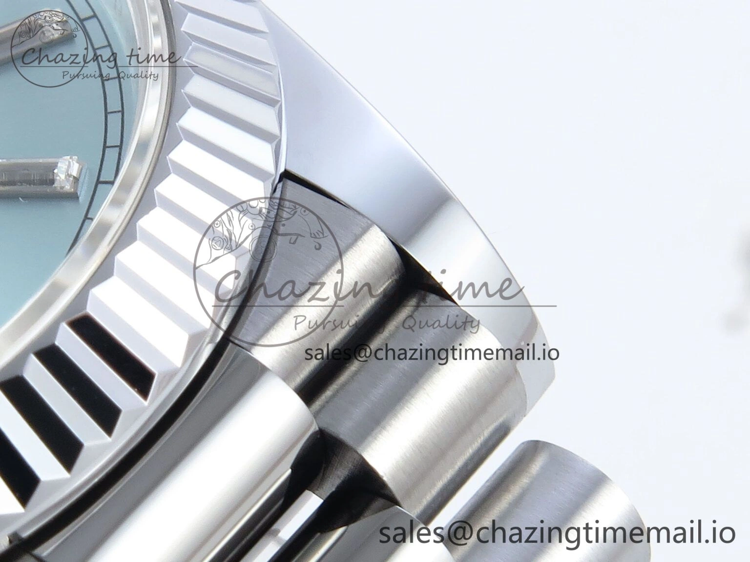 TechFriendly Day Date 40 SS 228239 Noob 1:1 Best Edition Ice Blue Crystal Dial on President Bracelet A2836 (Gain Weight) 805