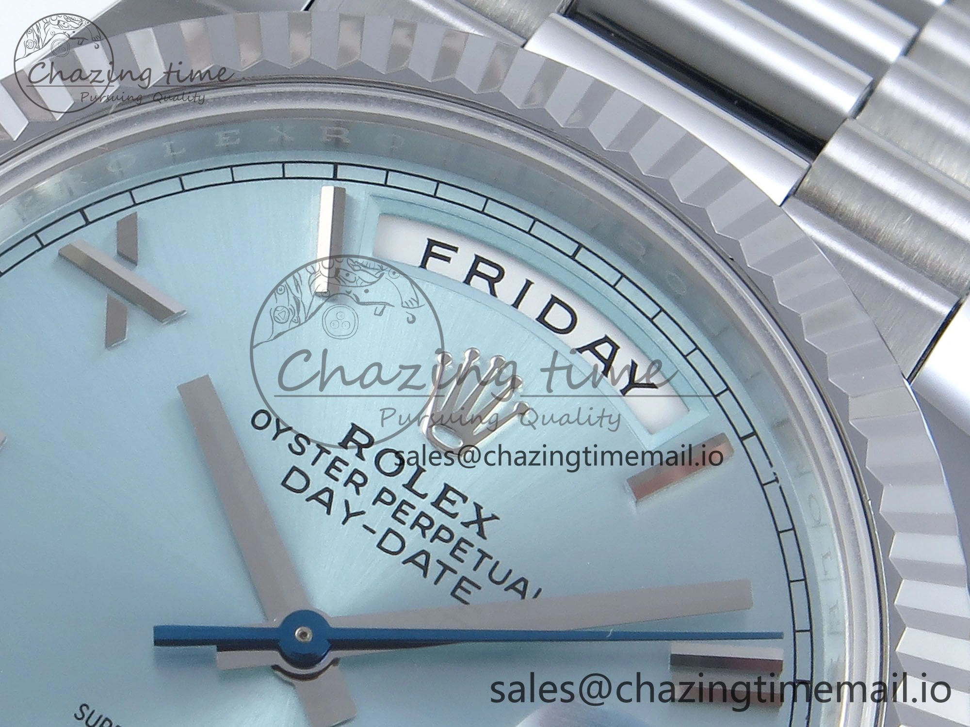 Durable Day Date 40 SS 228239 Noob 1:1 Best Edition Ice Blue Roman Dial on President Bracelet A2836 (Gain Weight) 808