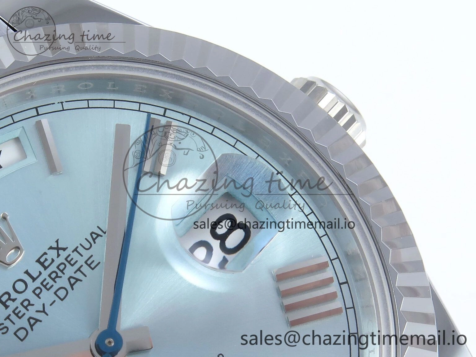 Durable Day Date 40 SS 228239 Noob 1:1 Best Edition Ice Blue Roman Dial on President Bracelet A2836 (Gain Weight) 808
