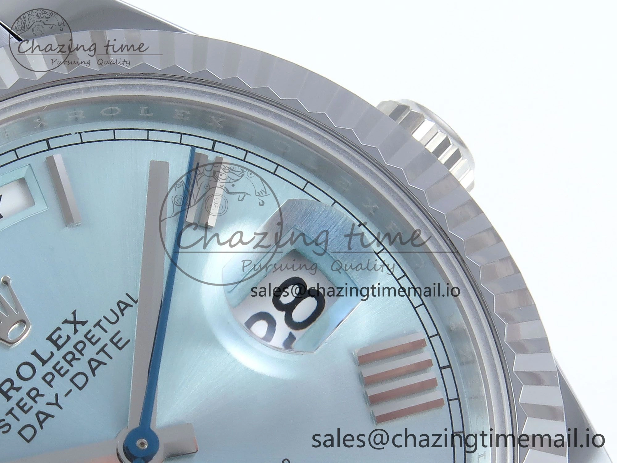 Durable Day Date 40 SS 228239 Noob 1:1 Best Edition Ice Blue Roman Dial on President Bracelet A2836 (Gain Weight) 808