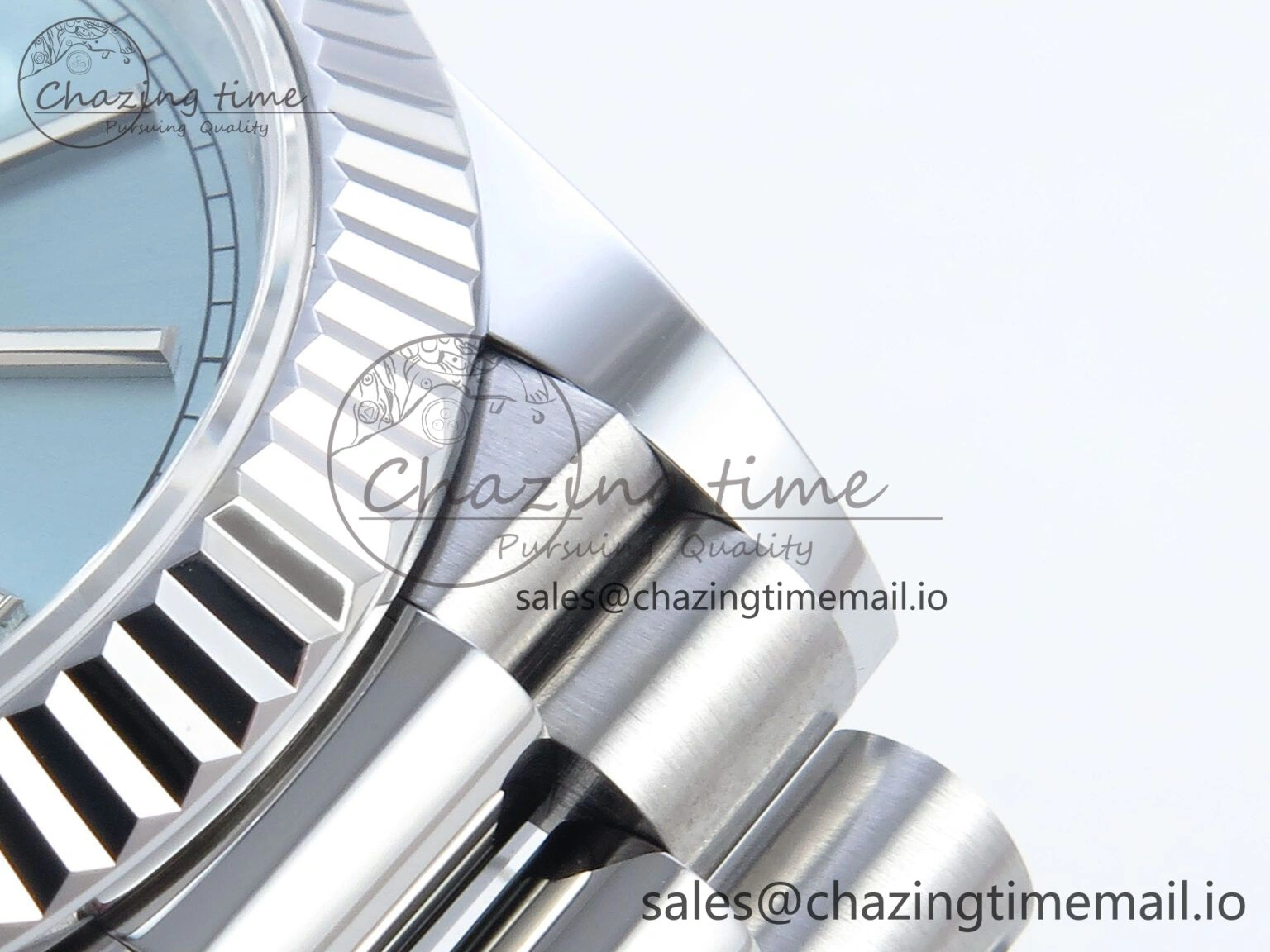 Day Date 40 SS 228239 Noob 1:1 Best Edition Ice Blue Stick Dial on President Bracelet A2836 (Gain Weight) TravelReady 809