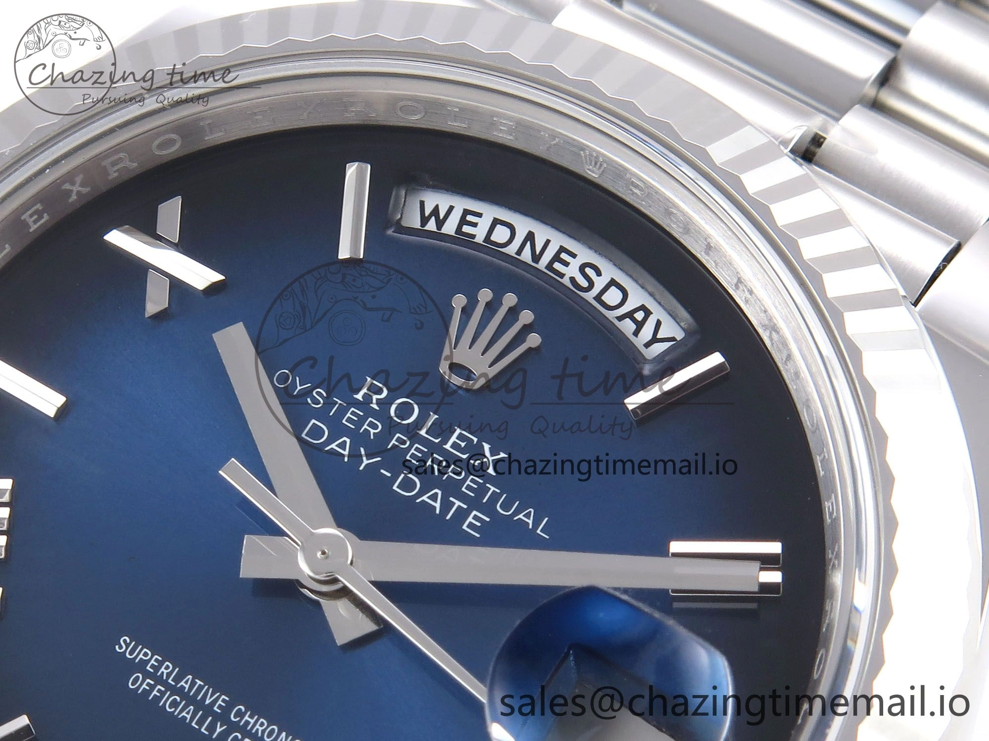 Flexible Day Date 40 SS 228239 THBF 1:1 Best Edition Blue Ombre Roman Dial on President Bracelet VR3255 (Gain Weight) 946