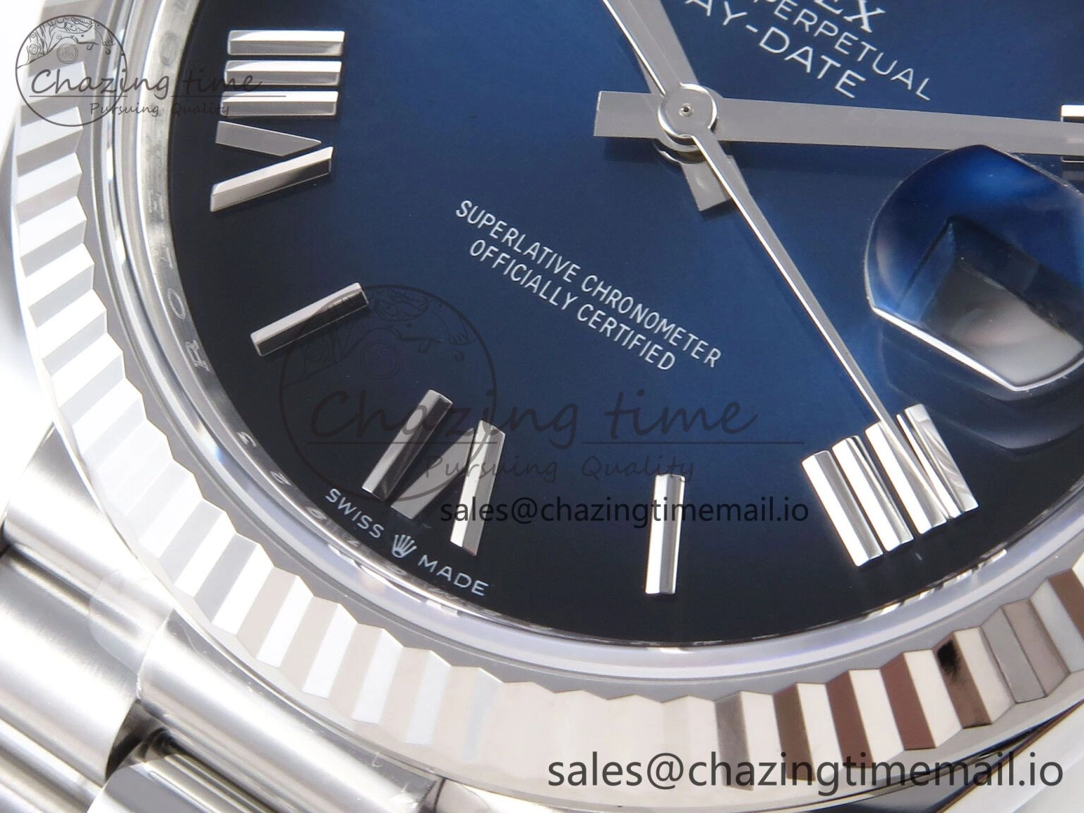 Flexible Day Date 40 SS 228239 THBF 1:1 Best Edition Blue Ombre Roman Dial on President Bracelet VR3255 (Gain Weight) 946