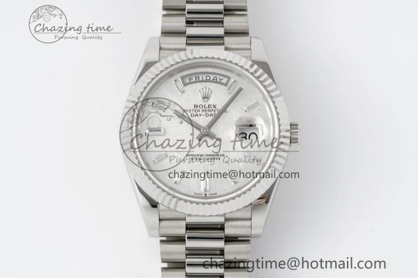 Day Date 40 SS 904L Steel JDF 1:1 Best Edition Meteorite Dial on SS Bracelet A ModernLook 2232