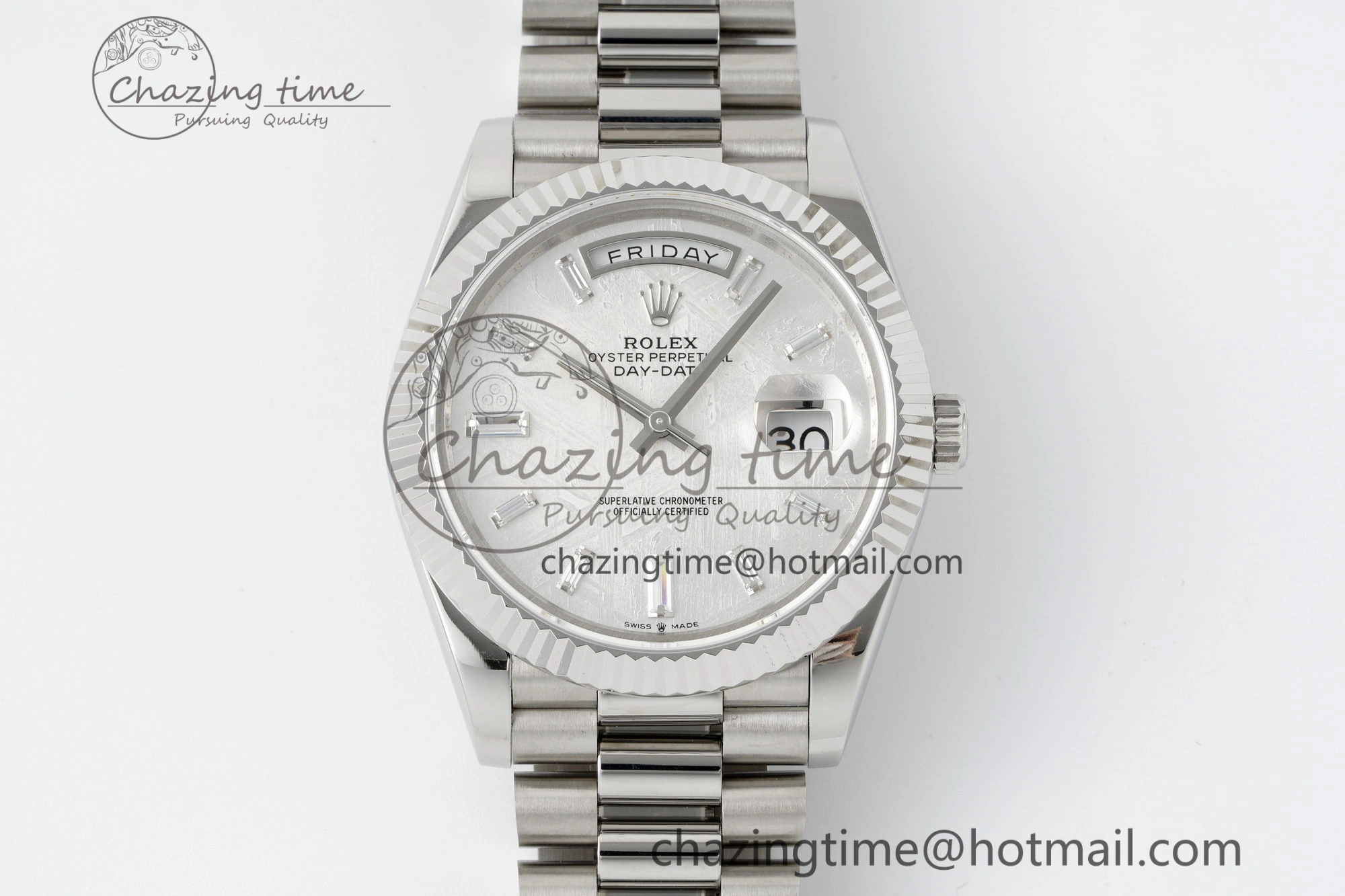 Day Date 40 SS 904L Steel JDF 1:1 Best Edition Meteorite Dial on SS Bracelet A ModernLook 2232