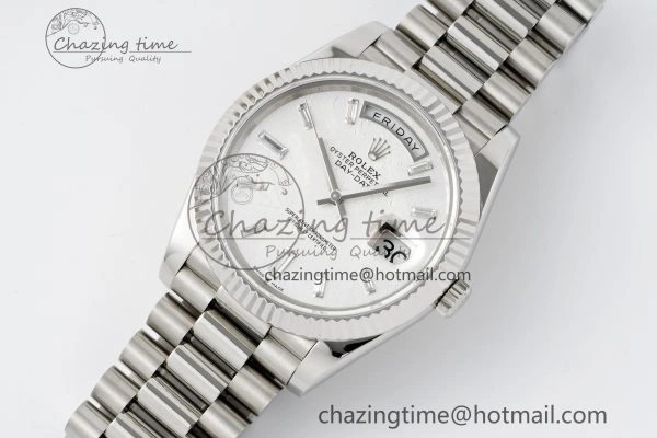 Day Date 40 SS 904L Steel JDF 1:1 Best Edition Meteorite Dial on SS Bracelet A ModernLook 2232
