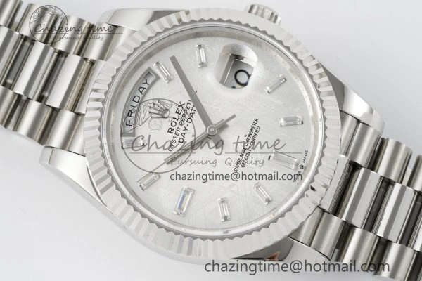 Day Date 40 SS 904L Steel JDF 1:1 Best Edition Meteorite Dial on SS Bracelet A ModernLook 2232
