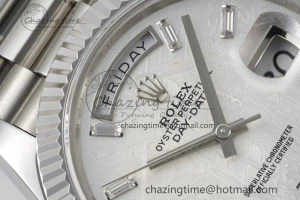 Day Date 40 SS 904L Steel JDF 1:1 Best Edition Meteorite Dial on SS Bracelet A ModernLook 2232