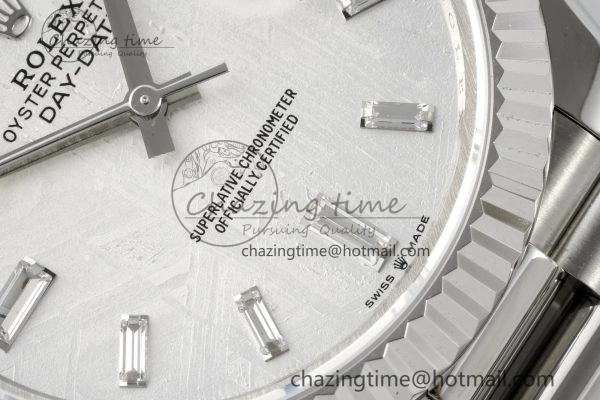 Day Date 40 SS 904L Steel JDF 1:1 Best Edition Meteorite Dial on SS Bracelet A ModernLook 2232