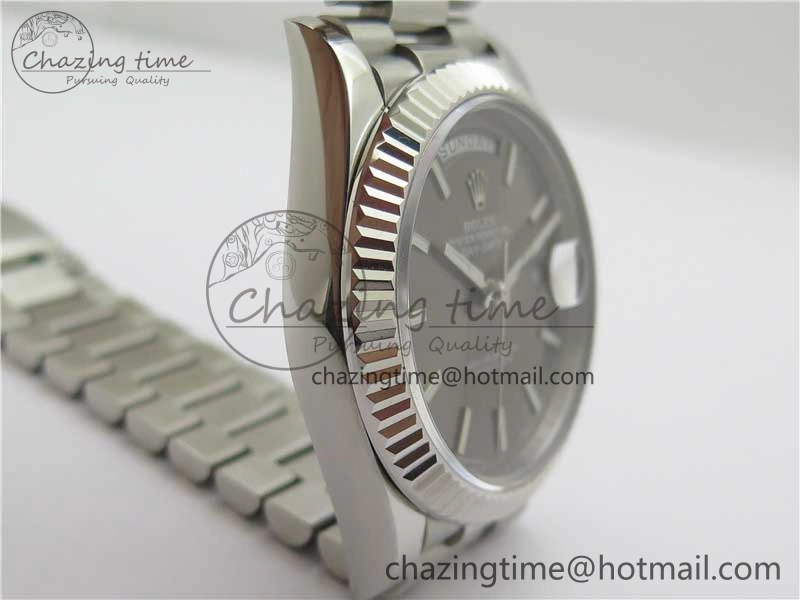 Stretchable Day Date 40 SS Bp Maker 1:1 Best Edition Gray Dial on SS Bracelet A 2547