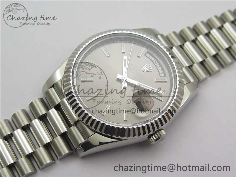 Stretchable Day Date 40 SS Bp Maker 1:1 Best Edition Gray Dial on SS Bracelet A 2547