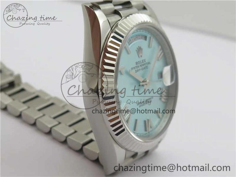 Day Date 40 SS Bp Maker 1:1 Best Edition Tiffany Blue Roman Dial on SS Bracelet A RelaxedFit 2549