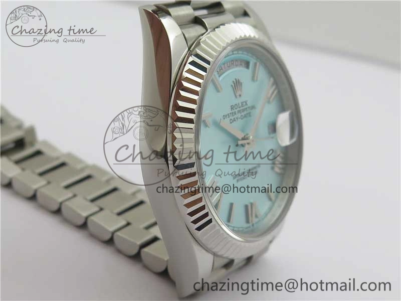 Day Date 40 SS Bp Maker 1:1 Best Edition Tiffany Blue Roman Dial on SS Bracelet A RelaxedFit 2549