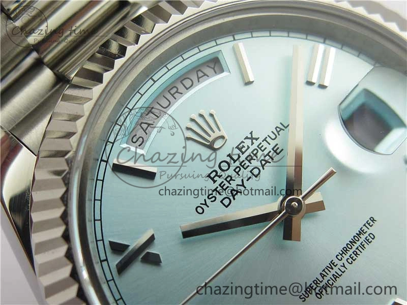 Day Date 40 SS Bp Maker 1:1 Best Edition Tiffany Blue Roman Dial on SS Bracelet A RelaxedFit 2549