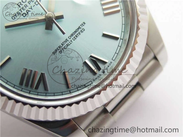 Day Date 40 SS Bp Maker 1:1 Best Edition Tiffany Blue Roman Dial on SS Bracelet A RelaxedFit 2549
