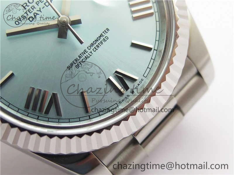 Day Date 40 SS Bp Maker 1:1 Best Edition Tiffany Blue Roman Dial on SS Bracelet A RelaxedFit 2549