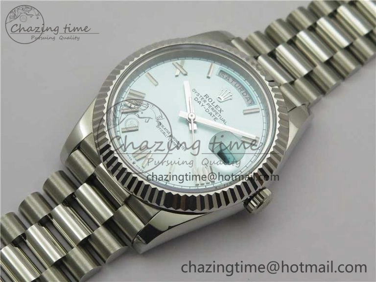 Day Date 40 SS Bp Maker 1:1 Best Edition Tiffany Blue Roman Dial on SS Bracelet A RelaxedFit 2549