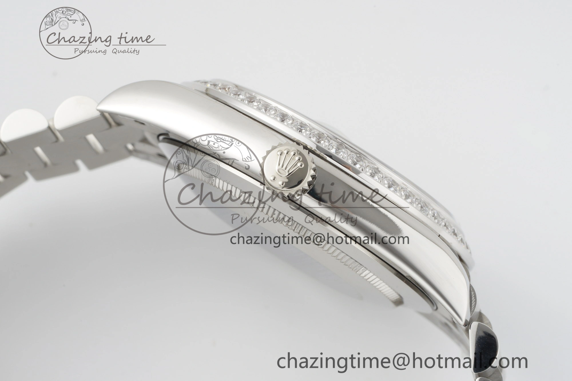 Day Date 40 SS Diamonds Bezel 904L Steel JDF 1:1 Best Edition Meteorite Dial on SS Bracelet A Attractive 2233